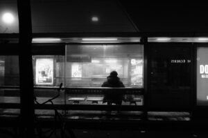 Still alone. Waiting. Rotterdam tramstop. Richard Richter Photography
